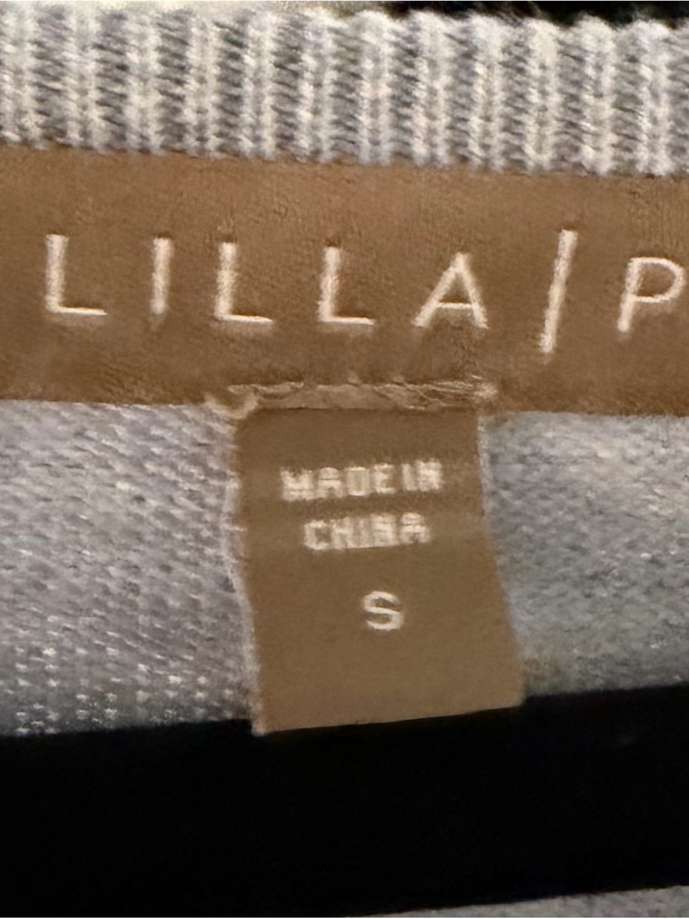 Lilla P Light Gray V-Neck Pullover Sweater - Picture 2 of 2